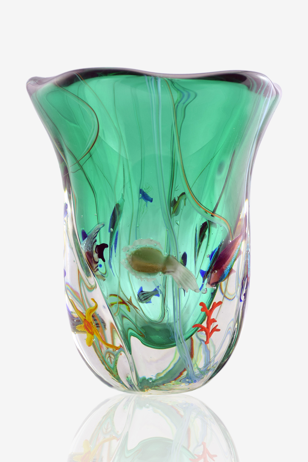 Cenedese Scavo Glass Vase ガラス ベース ムラーノ青 Cenedese Scavo Glass Vase ガラス ベース ムラーノ青
